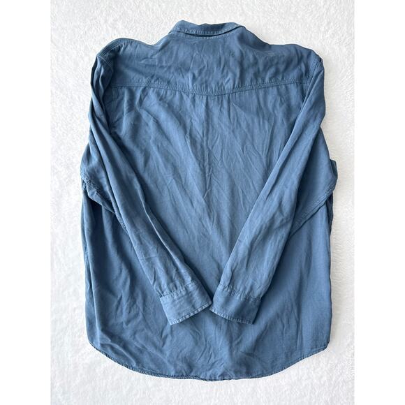 Lucky Brand Washed & Worn Shirt Men Size XXL Denim Blue Snap Long Sleeve - Picture 6 of 6